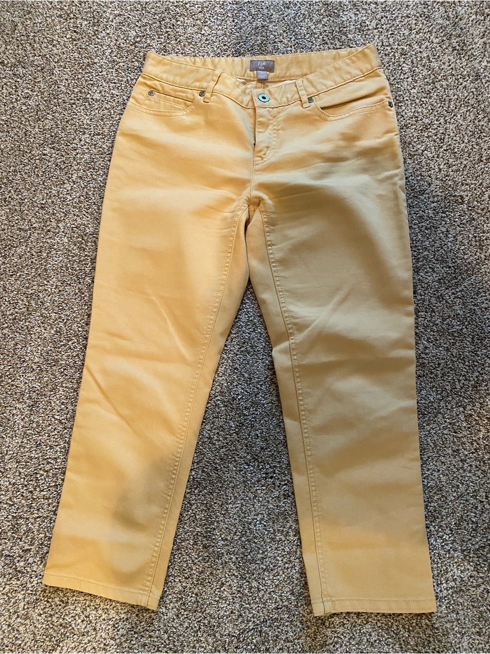 J. Jill Cropped Straight-Leg Jeans in Warm Mustard
